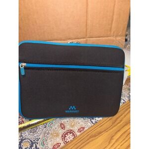 Merkury Innovations Black Blue Neoprene 12 inch Laptop Tablet Sleeve Case Pocket